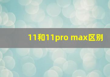 11和11pro max区别